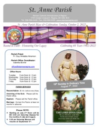 August 7th, 2022 Bulletin