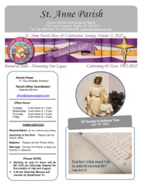 July 10th, 2022 Bulletin