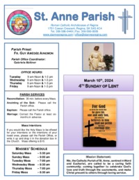 March 10th, 2024 Bulletin