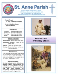 March 19th, 2023 Bulletin