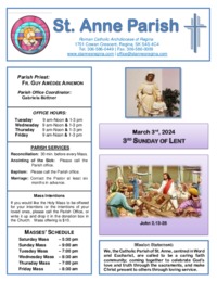 March 3rd, 2024 Bulletin