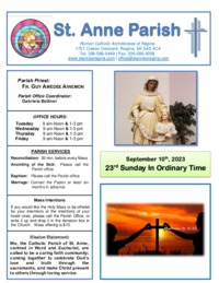 September 10th, 2023 Bulletin