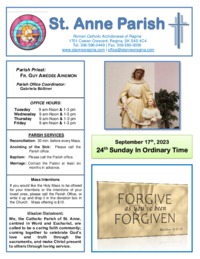 September 17th, 2023 Bulletin