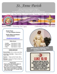September 18th, 2022 Bulletin