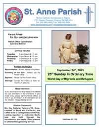 September 24th, 2023 Bulletin