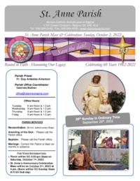 September 25th, 2022 Bulletin