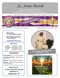 September 4th, 2022 Bulletin